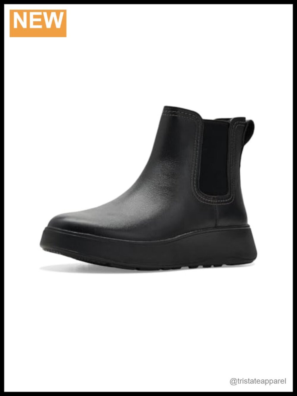 FitFlop F-Mode Stitch Tumbled-Leather Chelsea Boots Wedge Heel